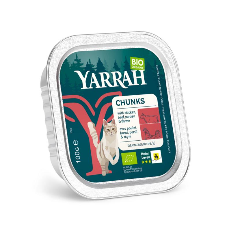 Yarrah Kattenvoer Chunks Kip Rund Bio 100g