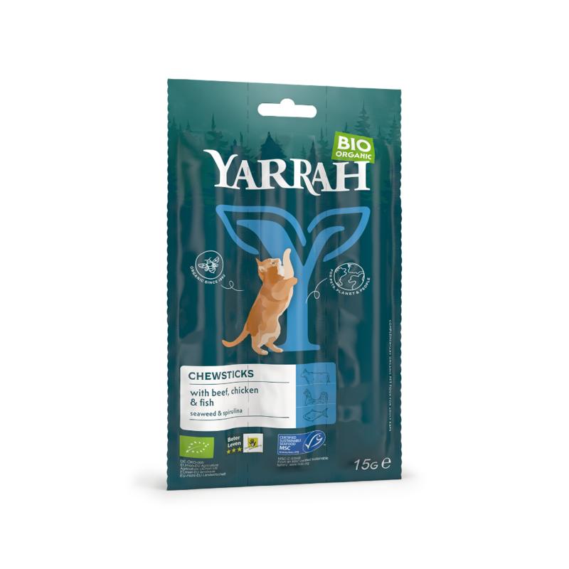 Yarrah Kattenkauwsticks Vis Bio 15g