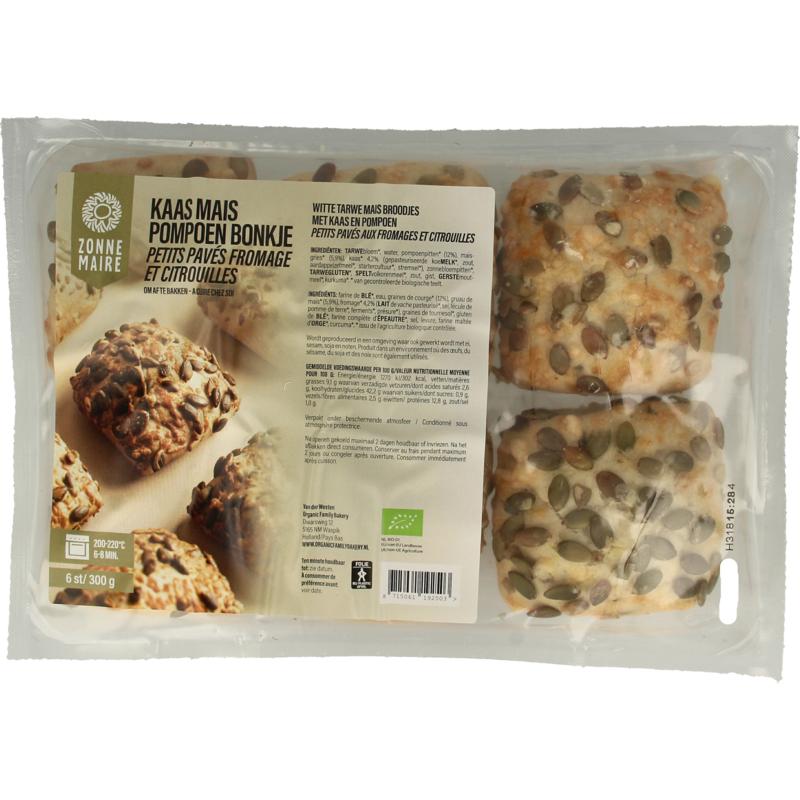 Zonnemaire Kaas-Mais-Pompoen Bonkje Bio 300g