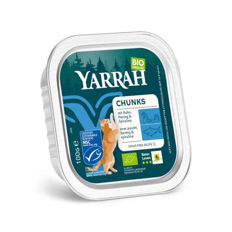 Yarrah Kattenvoer Chunks Met Vis Bio 100g