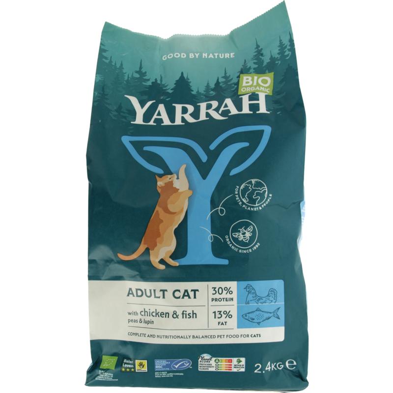 Yarrah Kattenvoer Adult Met Vis Bio 2400g