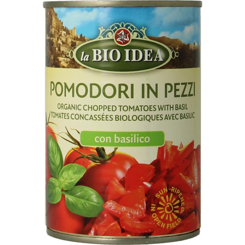 La Bio Idea Tomatenstukjes Basilicum Bio 400g
