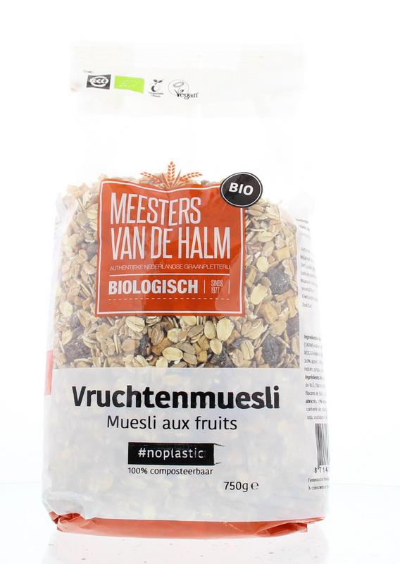 De Halm  Muesli Vruchten Bio 750g