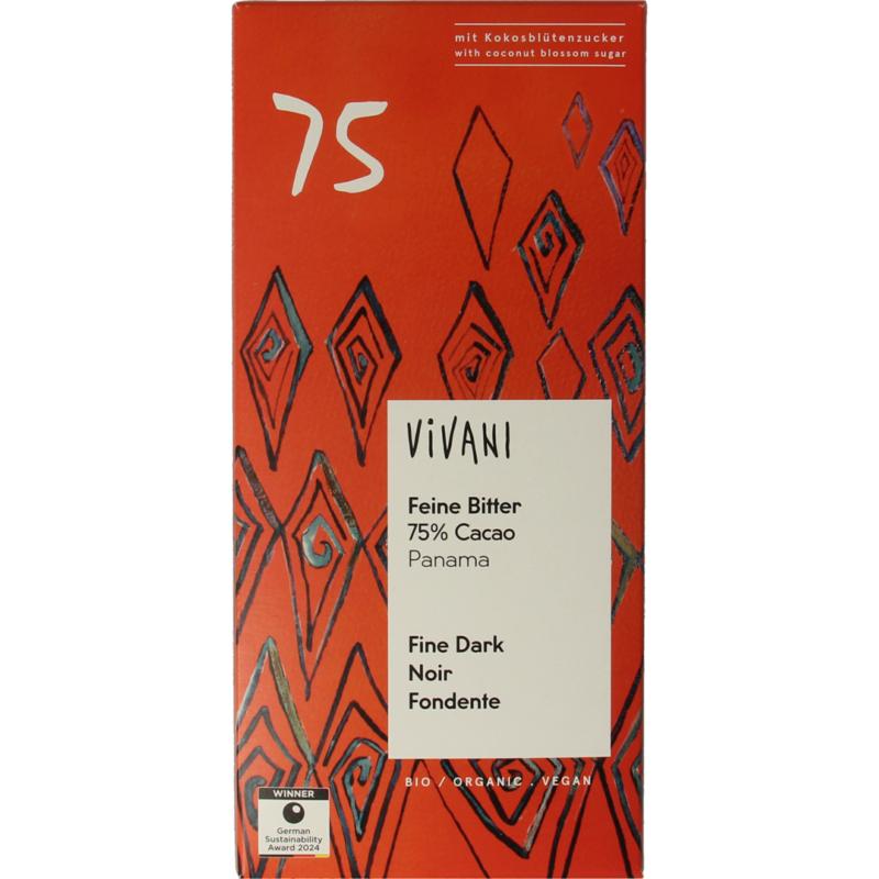 Vivani Chocolade Puur 75% Bio 80g