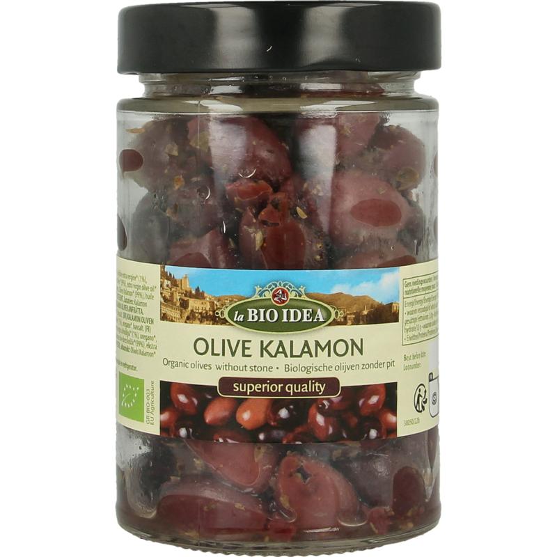 La Bio Idea Olijven Zwart Kalamata Ontpit Bio 180g