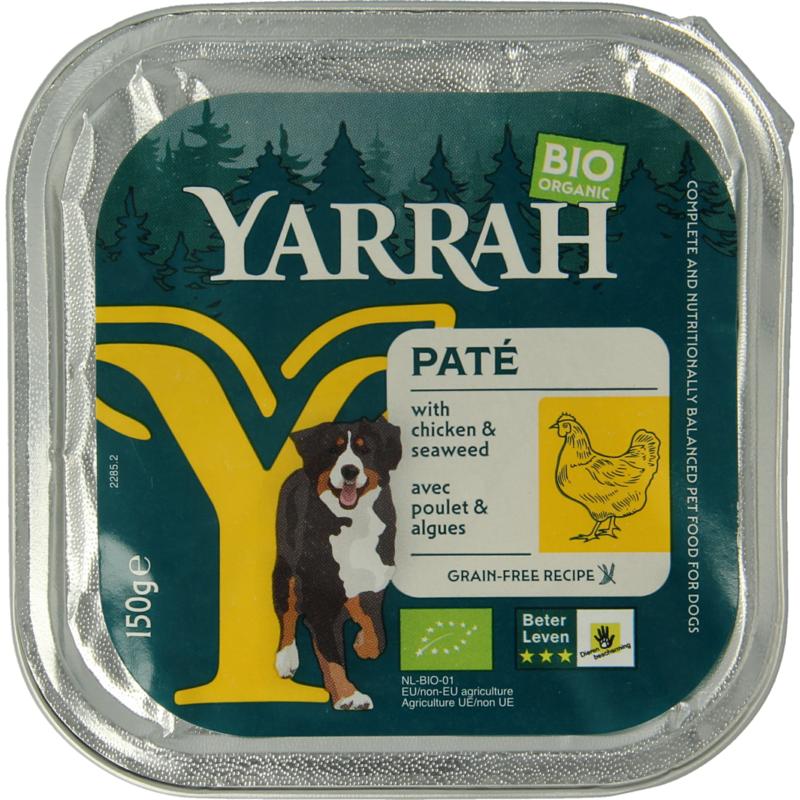 Yarrah Hondenvoer Paté Met Kip Bio 150g