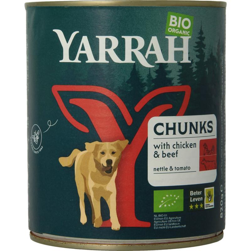 Yarrah Hondenbrokjes Rund In Saus Bio 820g