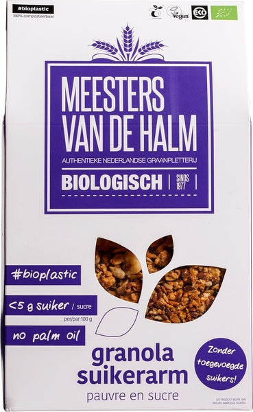 De Halm Granola Suikerarm Bio 350g
