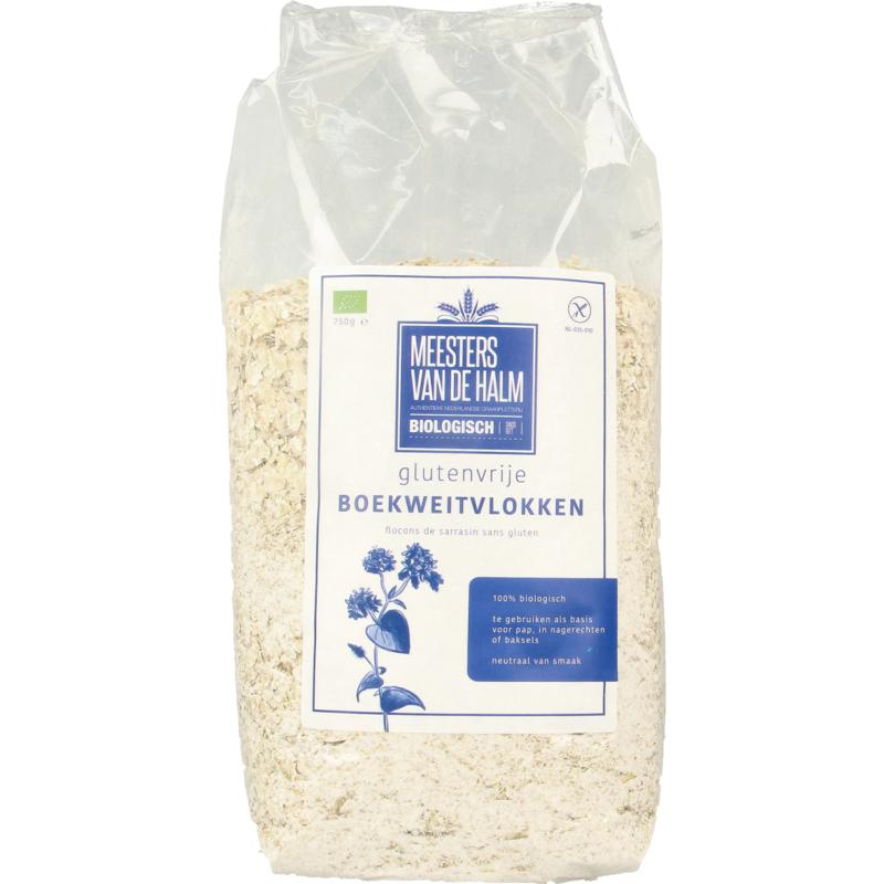 De Halm Boekweitvlokken Glutenvrij Bio 750g