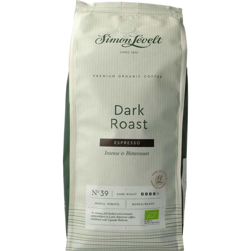 Simon Levelt Dark Roast Espresso Koffiebonen Bio 500g