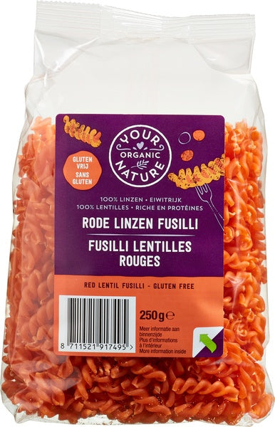 Your Organic Nature Rode Linzen Fusilli Bio 250g