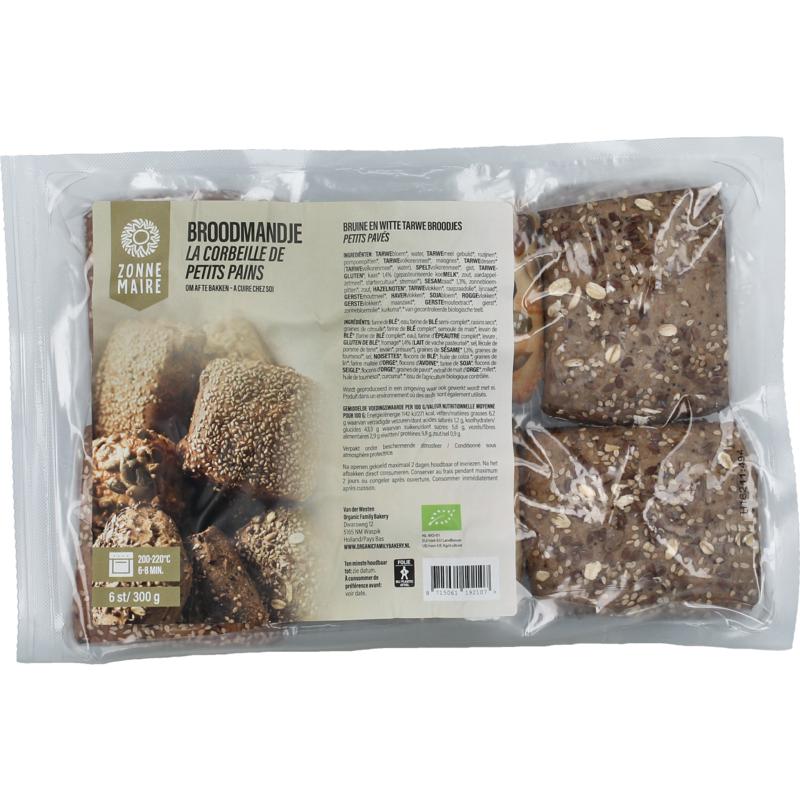 Zonnemaire Broodmandje Afbakbroodjes Bio 6st