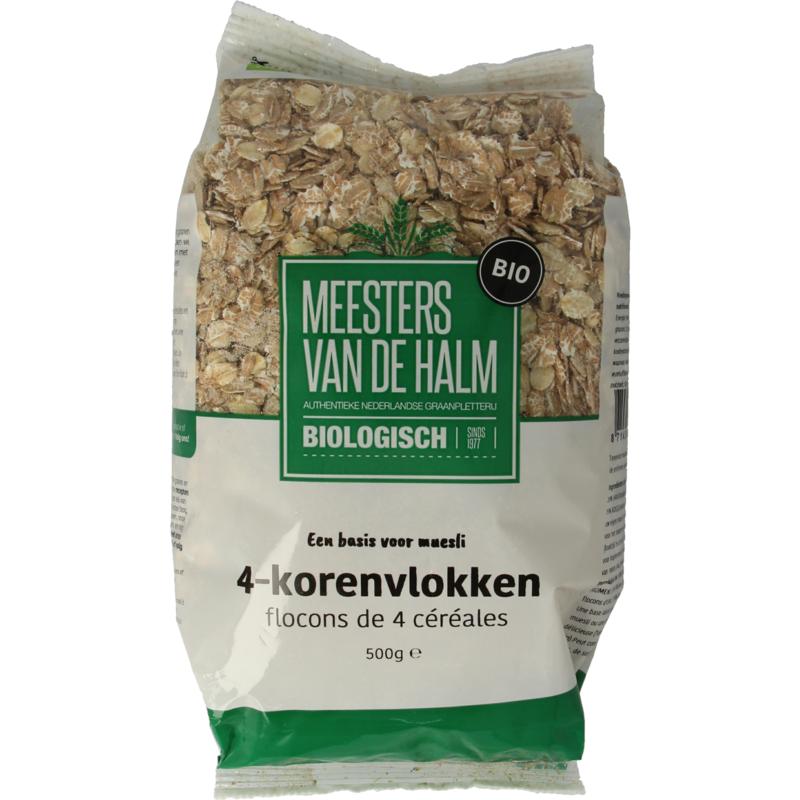 De Halm 4-Korenvlokken Bio 500g