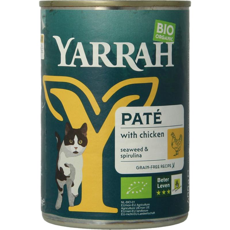 Yarrah Kattenvoer Pate Met Kip Bio 400g