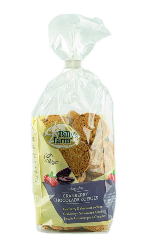 Billy's Farm Cranberry Chocoladekoekjes Bio 175g
