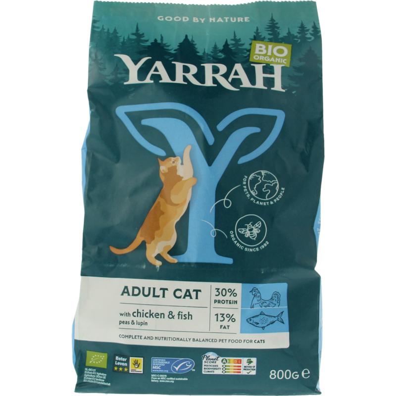 Yarrah Kattenvoer Adult Met Vis Bio 800g