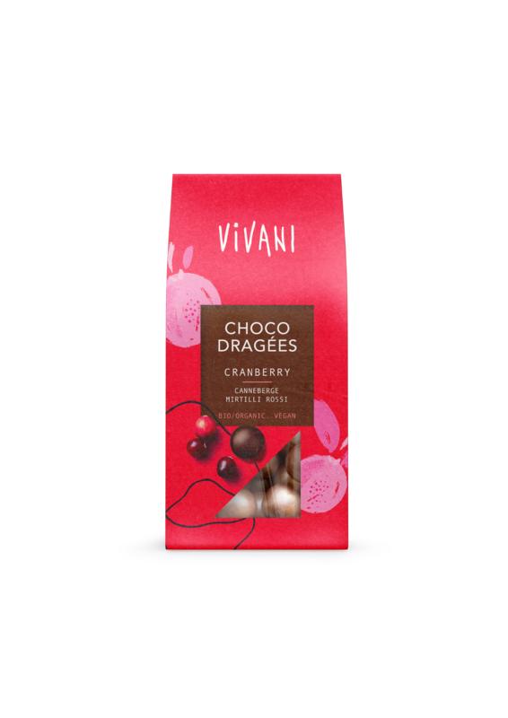 Vivani Choco Dragees Cranberry Bio 75g