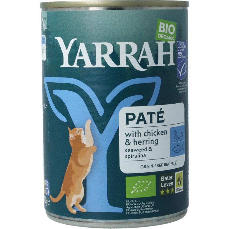 Yarrah Kattenvoer Pate Met Vis Bio 400g