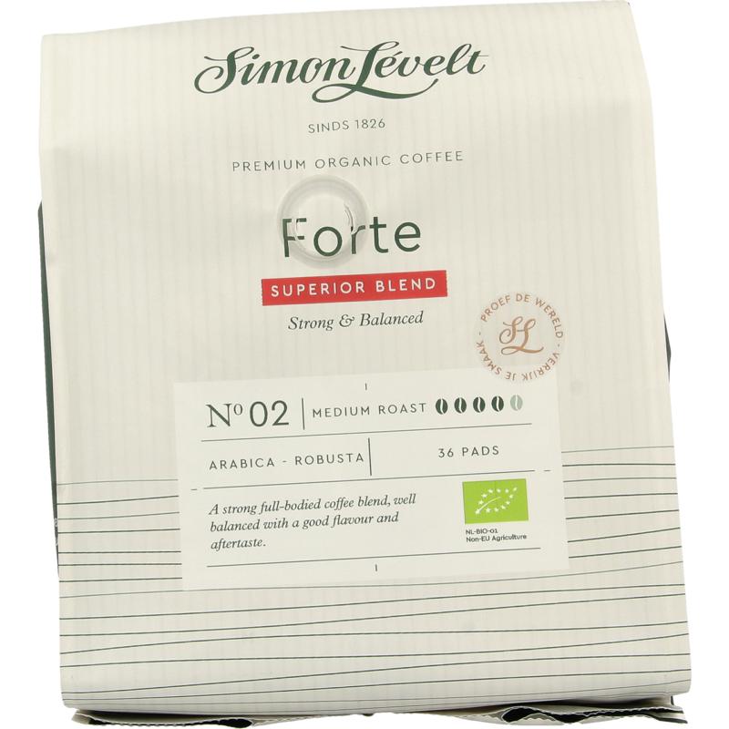 Simon Levelt Koffiepads Forte Superior Blend Bio 36st