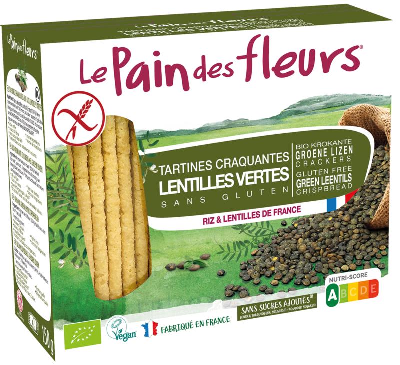 Pain Des Fleurs Crackers Groene Linzen Bio 150g