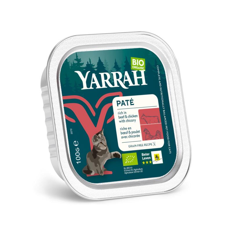 Yarrah Kattenvoer Pate Met Rund Bio 100g