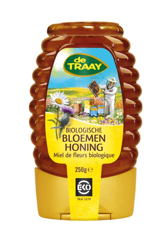 Traay Bloemenhoning Knijpfles Bio 250g