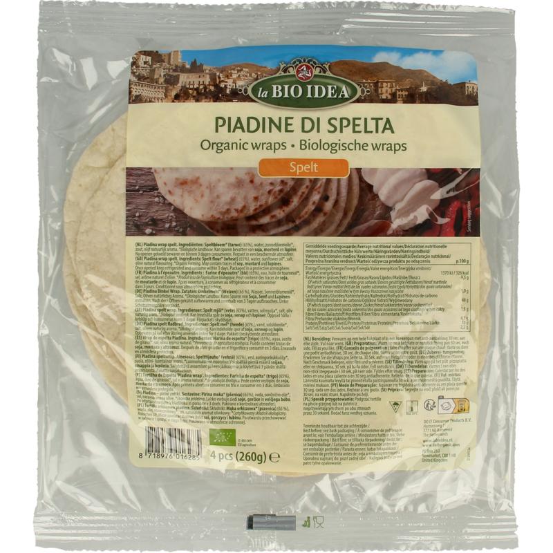 La Bio Idea Spelt Piadine Wrap Bio 4st