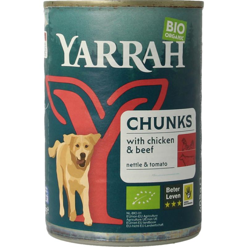 Yarrah Hondenbrokjes Rund In Saus Bio 405g