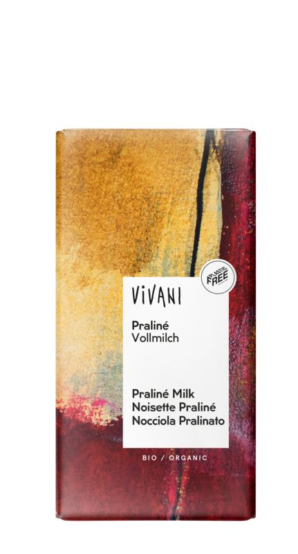 Vivani Chocolade Melk Praline Nougat Bio 100g