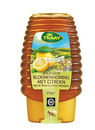 Traay Bloemenhoning Met Citroen Knijpfles Bio 365g