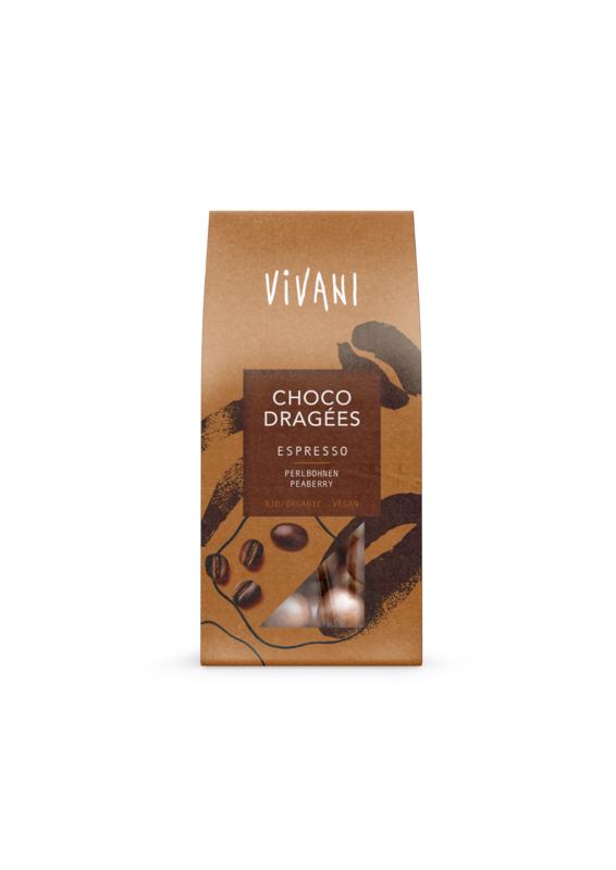 Vivani Choco Dragees Espressio Bio 75g