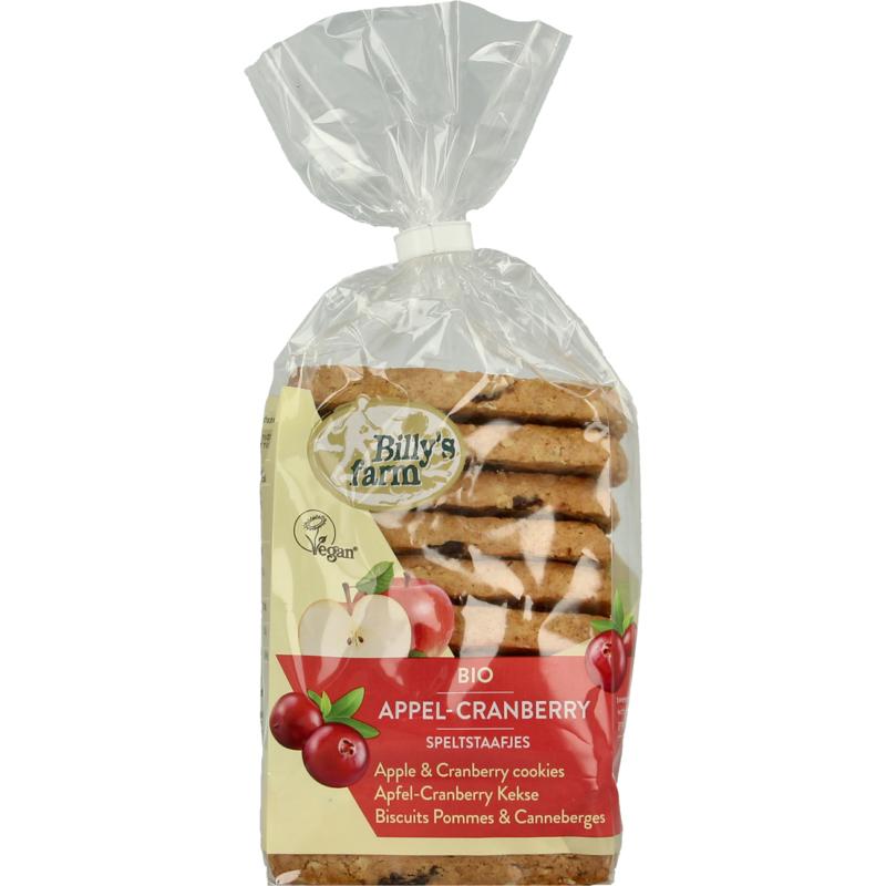Billy's Farm Speltstaafjes Appel Cranberry Bio 175g