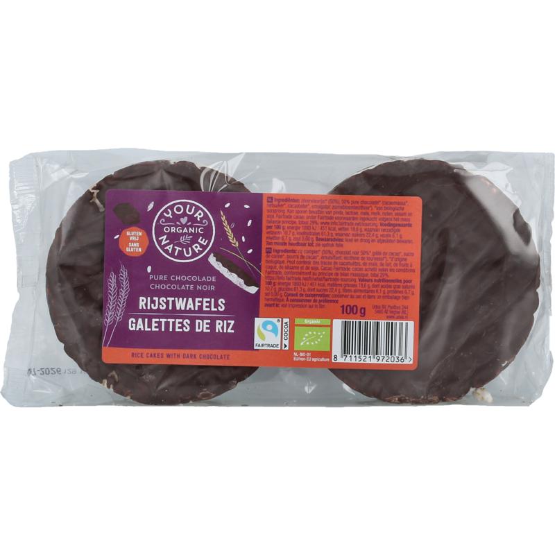 Your Organic Nature Rijstwafel Chocolade Puur Bio 100g