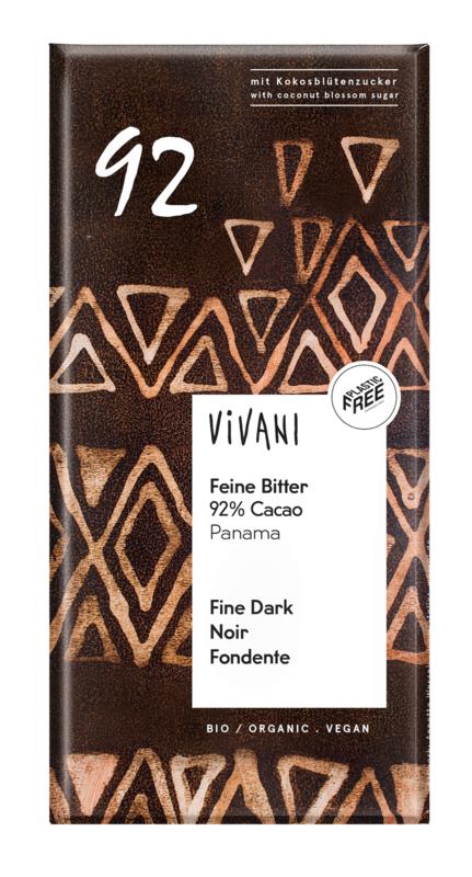 Vivani Chocolade Puur 92% Bio 80g