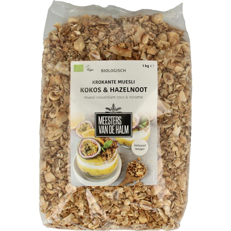 De Halm Muesli Krokant Kokos & Hazelnoot Bio 1000g