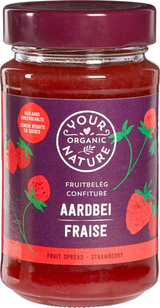 Your Organic Nature Fruitbeleg Aardbei Bio 250g