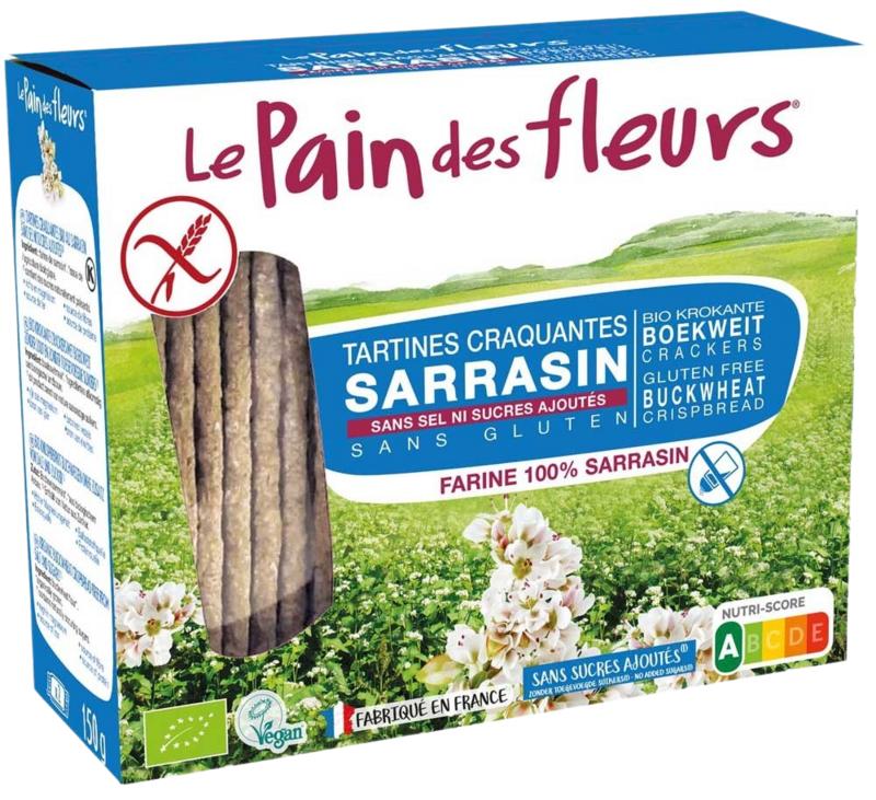 Pain Des Fleurs Crackers Boekweit Zonder Zout Bio 150g
